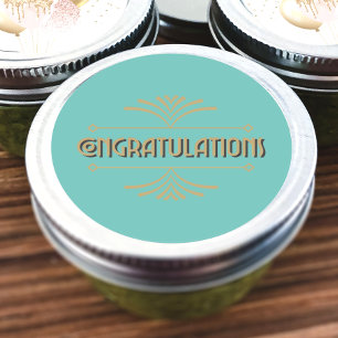 Herzlichen Glückwunsch Art Deco Runder Aufkleber