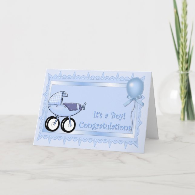 Herzlichen Glückwunsch Baby Boy Card Karte (Vorderseite)