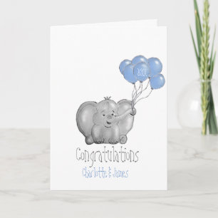 Herzlichen Glückwunsch Baby Elefant Karte