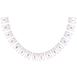 Herzlichen Glückwunsch Banner Lila Gold Confetti