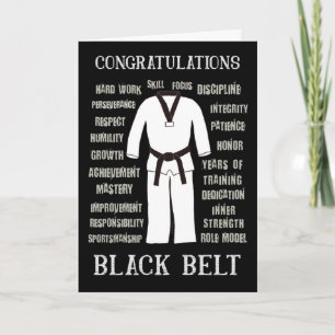 Herzlichen Glückwunsch Black Belt Taekwondo Karate Karte