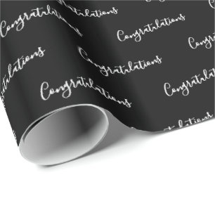 Herzlichen Glückwunsch Black Gift Wrap - HAMbyWG Geschenkpapier