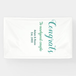 Herzlichen Glückwunsch blau grünes Hochzeitspaar N Banner