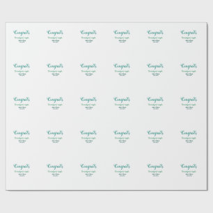 Herzlichen Glückwunsch blau grünes Hochzeitspaar N Geschenkpapier