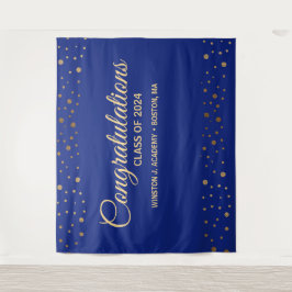 Herzlichen Glückwunsch Blue Gold Klasse von 2024 g Wandteppich