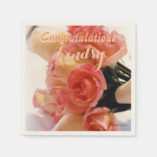 Herzlichen Glückwunsch Bouquet Serviette (Vorderseite)