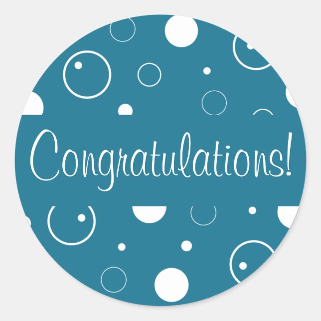 Herzlichen Glückwunsch Bubbles Umschlag Aufkleber (Vorderseite)