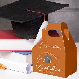 Herzlichen Glückwunsch Burnt Orange Graduation Par Geschenkschachtel