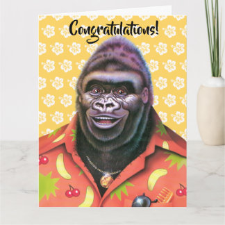 Herzlichen Glückwunsch Card Vain Gorilla Design. Karte