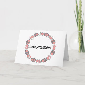 Herzlichen Glückwunsch Cat Paws Funny Personalisie Karte