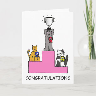 Herzlichen Glückwunsch Cat Show Success Cartoon Karte
