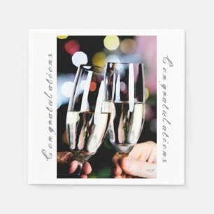 Herzlichen Glückwunsch Champagne Glass Toast Serviette