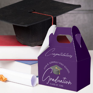 Herzlichen Glückwunsch Chic Dark Purple Abschlussf Geschenkschachtel