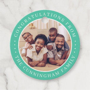 Herzlichen Glückwunsch Classic Simple Family Foto Geschenkanhänger