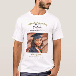 Herzlichen Glückwunsch Custom Foto Graduate Abschl T-Shirt