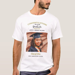 Herzlichen Glückwunsch Custom Foto Graduate Abschl T-Shirt
