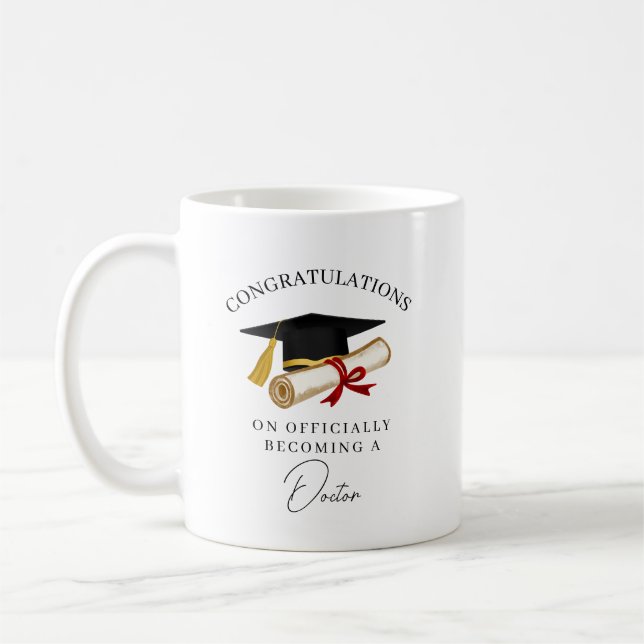 Herzlichen Glückwunsch Doktor Abschlussfeier Kaffeetasse (Links)