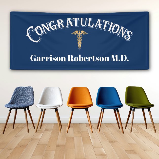 Herzlichen Glückwunsch Doktor der Graduate Banner (Graduation congratulations banner for grads or promotions. Medical theme for Doctors, Nurses, Techs )