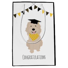 Herzlichen Glückwunsch Doodle Dog Graduation Cap Mittlere Geschenktüte