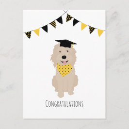 Herzlichen Glückwunsch Doodle Dog Graduation Cap Postkarte