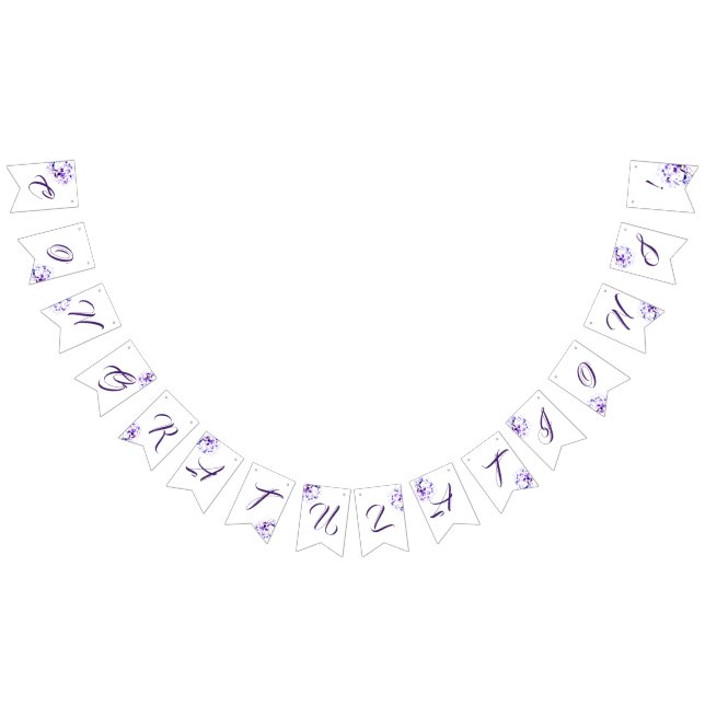 Herzlichen Glückwunsch Elegante Violets Wimpelkette (Alle)