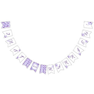 Herzlichen Glückwunsch Elegante Violets Wimpelkette