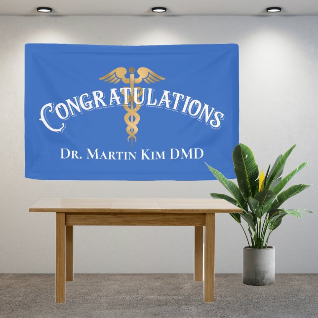 Herzlichen Glückwunsch Eleganter Doctor Medical Ab Banner (Congratulations Medical Field Doctor, Dentist, Nurse Party Celebration Banner)