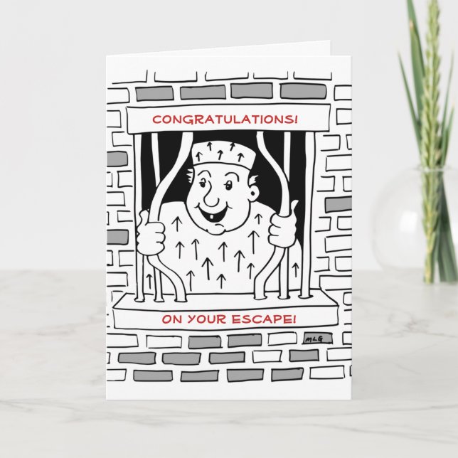 Herzlichen Glückwunsch Escape Verlassend Karte (Vorderseite)