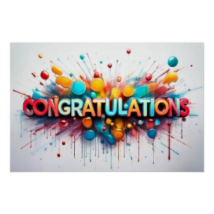 Herzlichen Glückwunsch! Feierliche Zeit Poster