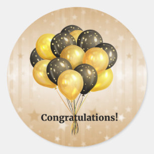 Herzlichen Glückwunsch! Feiern Runder Aufkleber