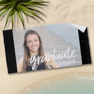 Herzlichen Glückwunsch Foto für Virtual Abschluss Strandtuch