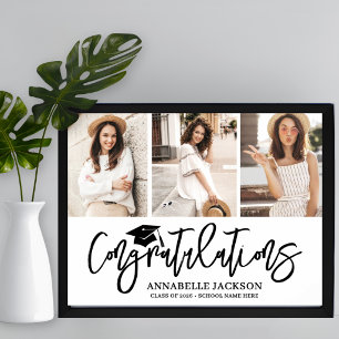 Herzlichen Glückwunsch Fotocollage Abschluss Poster