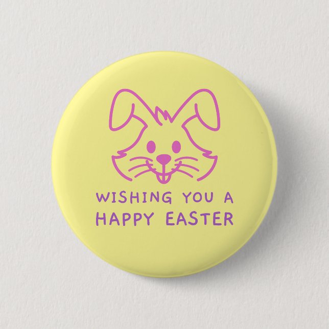 Herzlichen Glückwunsch für einen schönen Osterhase Button (Vorderseite)