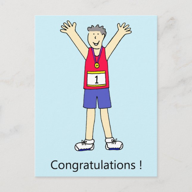 Herzlichen Glückwunsch für ihn. Postkarte (Vorderseite)