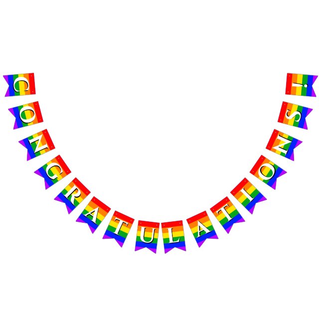Herzlichen Glückwunsch Gay Pride Rainbow Bunting Wimpelkette (Alle)