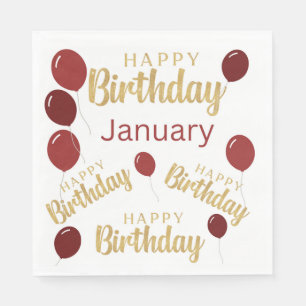 Herzlichen Glückwunsch Geburtstag Januar Geburtsta Serviette