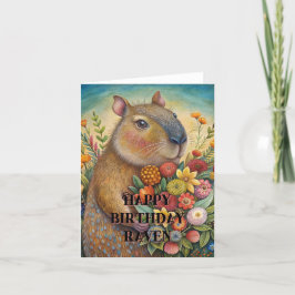 Herzlichen Glückwunsch Geburtstag niedliche Capyba Dankeskarte