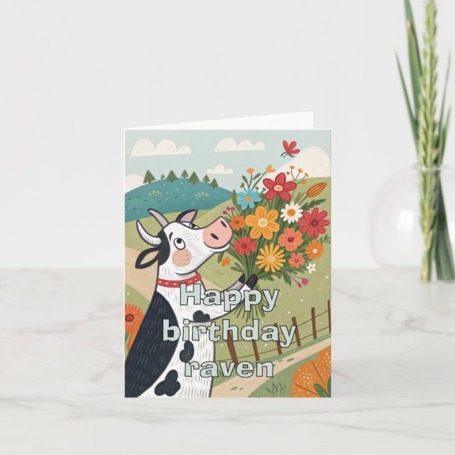 Herzlichen Glückwunsch Geburtstagskarte Folkokarte Dankeskarte (Vorderseite)