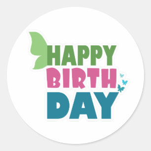 Herzlichen Glückwunsch Geburtstagskleber Runder Aufkleber