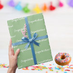 Herzlichen Glückwunsch! Geschenkpapier<br><div class="desc">Elegante,  klassische Party-Packpapiere. Ein schlauer grüner Hintergrund,  weißer Text: Herzlichen Glückwunsch!</div>
