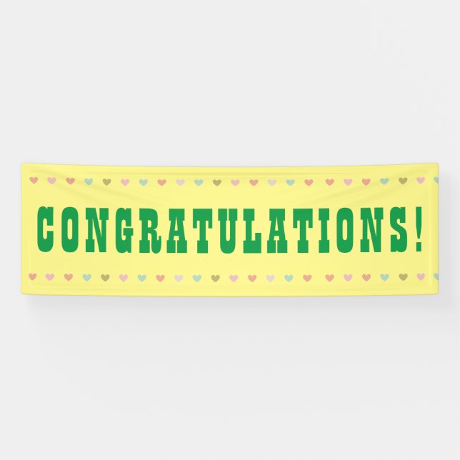 Herzlichen Glückwunsch - Giant Word auf einem Bann Banner (Horizontal)