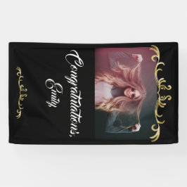 Herzlichen Glückwunsch Gold Ornaments Foto Abschlu Banner