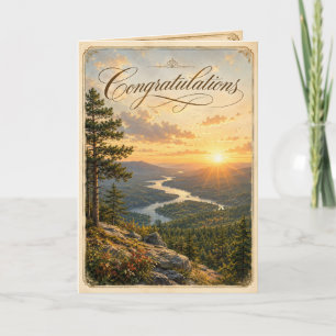 Herzlichen Glückwunsch Golden New England Mountain Karte