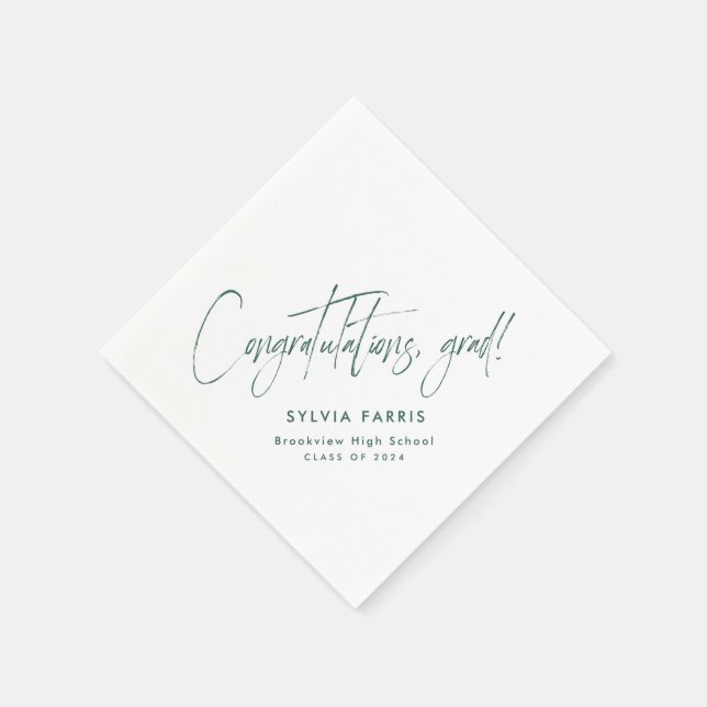 Herzlichen Glückwunsch grad einfache grüne Abschlu Serviette (Ecke)