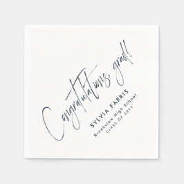 Herzlichen Glückwunsch grad einfache Marine blauen Serviette