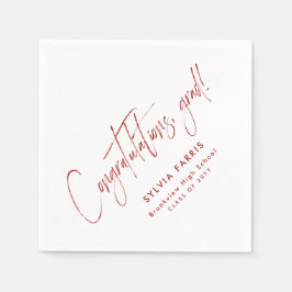 Herzlichen Glückwunsch grad einfache moderne rote Serviette