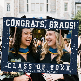 Herzlichen Glückwunsch Grads, blauer Abschlussfoto Poster