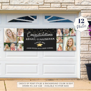 Herzlichen Glückwunsch Graduate 12 Foto Collage Bl Banner
