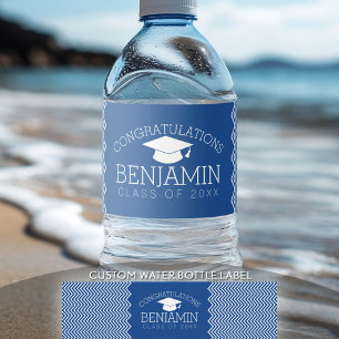 Herzlichen Glückwunsch Graduate Abschluss CAN EDIT Wasserflaschenetikett