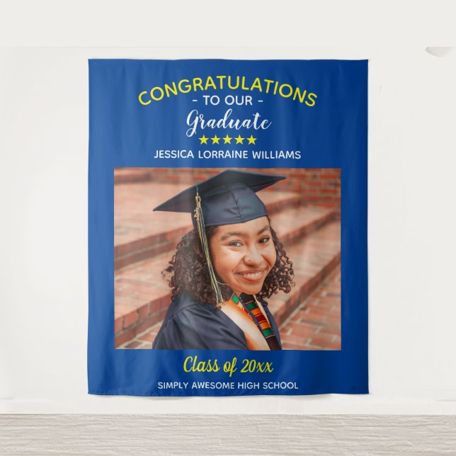 Herzlichen Glückwunsch Graduate Abschluss Custom F Wandteppich (Vorderseite)